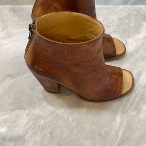 BED STU Open Toe Leather Bootie